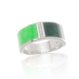 Luxusní stříbrný prsten zdobený smaltem STRP0560F + dárek zdarma