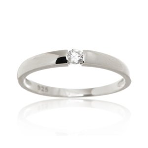 Dámský stříbrný prsten s čirým zirkonem STRP0465F