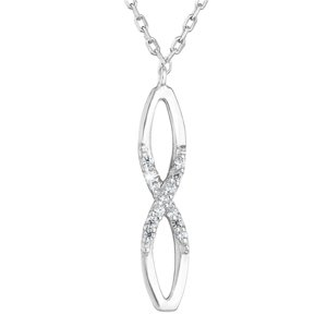 Stříbrný náhrdelník se zirkony bílé nekonečno 882004.1