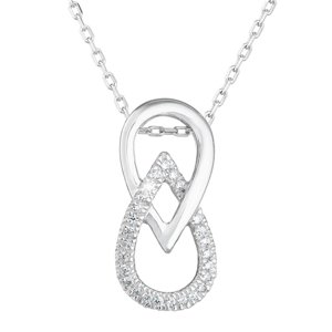 Stříbrný náhrdelník se zirkony bílý 882006.1