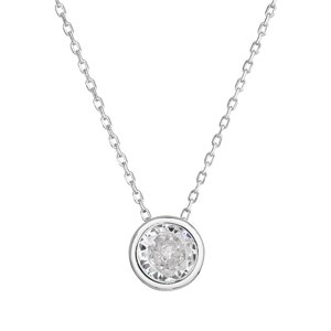 Stříbrný náhrdelník s čirým zirkonem 12051.1 crystal