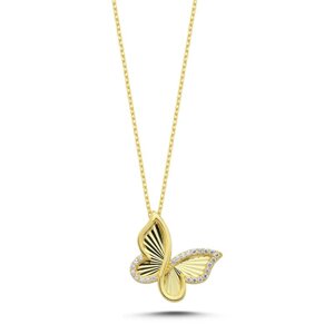 Klenoty Amber Pozlacený náhrdelník Motýl