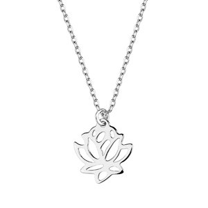Klenoty Amber Stříbrný náhrdelník s květem lotosu