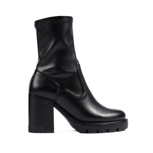Elegantní dámské černé kotníkové boty na podpatku 23-12258B Velikost: 40