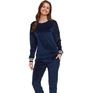 Doctor Nap tmavě modré dámské velurové pyžamo Velikost: XL