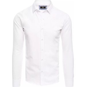 Bílá elegantní jednobarevná pánská košile DX2480 Velikost: L
