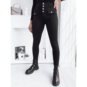 Černé džínové kalhoty s vysokým pasem SKULL UY1752 Velikost: S