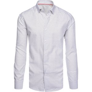 Bílá košile s jemným vzorem DX2507 Velikost: L