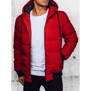 Červená prošívaná bunda s kapucí TX4616 Velikost: M