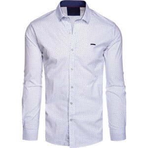 Bílá košile s jemným modrým vzorem DX2527 Velikost: 2XL