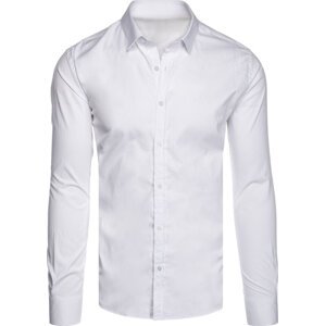 Bílá jednobarevná košile DX2540 Velikost: M