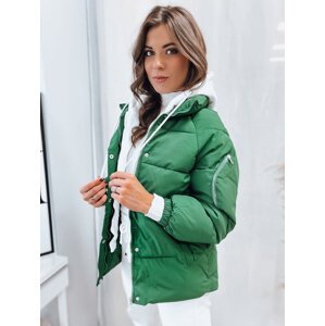 Zelená prošívaná bunda s textilní kapucí SPACE TY4069 Velikost: 2XL