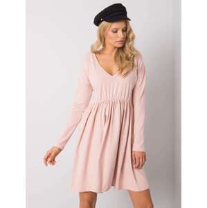 Pudrové dámské šaty RV-SK-6008.19X-pink Velikost: S