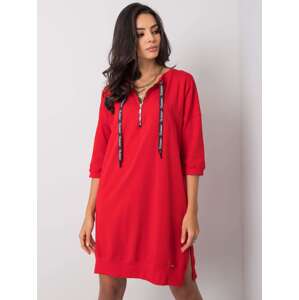 Červené dámské mikinové šaty RV-SK-6273.47P-red Velikost: S/M