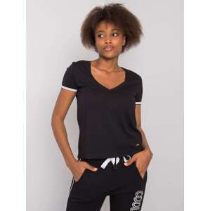 Černé dámské tričko s výstřihem do V TW-TS-G-049-1.80P-black Velikost: M
