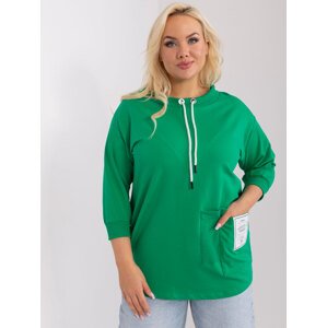 Zelené triko se šňůrkami a kapsou RV-BZ-9098.53-green Velikost: ONE SIZE