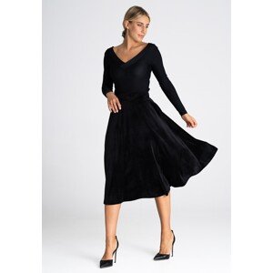 Černá midi sukně s kapsami M964 black Velikost: L/XL