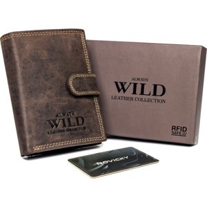 Hnědá pánská peněženka z přírodní kůže Always Wild N4L-P-CHM-1027 BROWN Velikost: ONE SIZE
