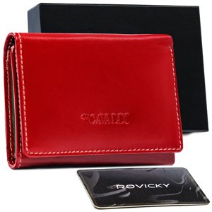 Cavaldi Červená lesklá menší peněženka z kůže M138 RD-17-GCL-0641 RE-MU Velikost: ONE SIZE