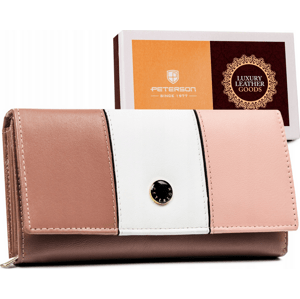 Peterson Velká bílo-růžová peněženka Y330 [DH] PTN RD-12-GCL-S Velikost: ONE SIZE