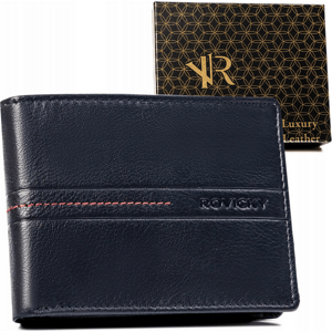 Rovicky Tmavě modrá kožená peněženka bez zapínání L199 [DH] R-N992-GAT Velikost: ONE SIZE