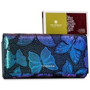 Peterson Modrá holografická peněženka - motýlci Y546 [DH] PTN 42100-ONBF Velikost: ONE SIZE