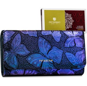 Peterson Modrá peněženka s holografickými motýlky Y533 [DH] PTN 421077-ONBF Velikost: ONE SIZE