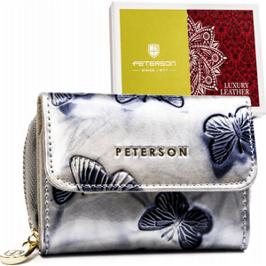 Peterson Stříbrná malá peněženka s květinovým potiskem Y573 [DH] PTN 423229-BF Velikost: ONE SIZE
