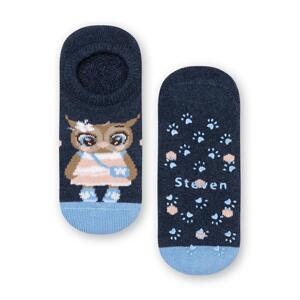 Tmavě modré dívčí protiskluzové nízké ponožky Art.134 XG025,  NAVY BLUE ABS Velikost: 23-25