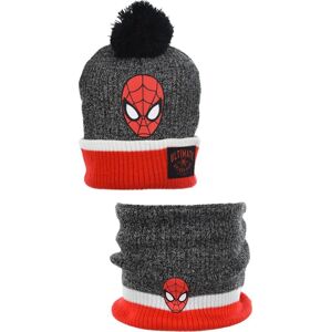 Marvel Spider-Man Šedo-červená pletená čepice s nákrčníkem Velikost: 52