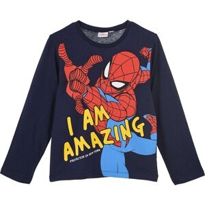 Spider-man tmavě modré tričko s dlouhým rukávem Velikost: 128