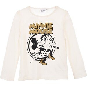 Smetanové dívčí tričko Disney Minnie Mouse s dlouhým rukávem Velikost: 104