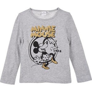 Šedé dívčí tričko Disney Minnie Mouse s dlouhým rukávem Velikost: 104