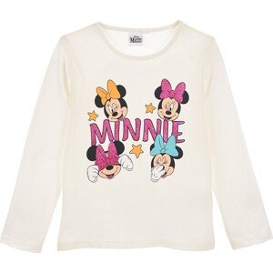 Smetanové dívčí tričko Minnie Mouse s třpytivým potiskem Velikost: 98