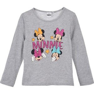 Šedé dívčí tričko Minnie Mouse s třpytivým potiskem Velikost: 104