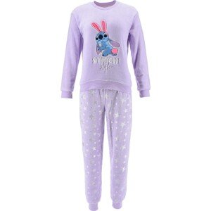 Disney Stitch Teplé dámské fleecové pyžamo - šedé Velikost: L