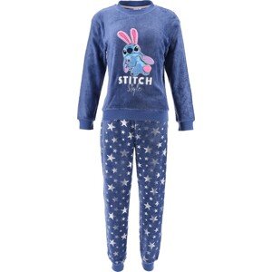 Disney Stitch Teplé dámské fleecové pyžamo - tmavě modré Velikost: XS