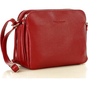 MARCO MAZZINI dvoukomorová kožená kabelka - červená l156m Velikost: ONE SIZE