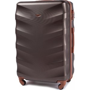 Hnědý cestovní skořepinový kufr ALBATROSS vel. L 402, Large travel suitcase Wings L, Coffe Velikost: L
