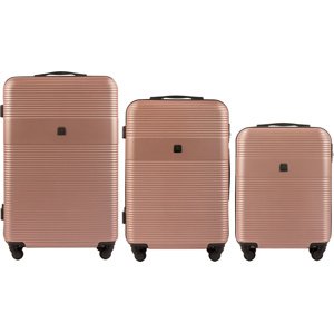 Rosegold sada tří cestovních kufrů FINCH 5398-3, Luggage 3 sets (L,M,S) Wings, Rose Gold Velikost: Sada kufrů