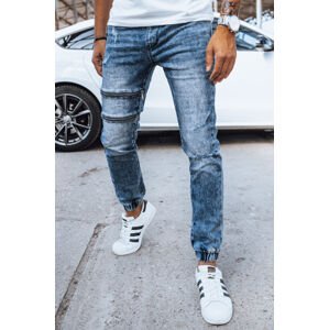 Modré džínové jogger kalhoty se zipy UX4037 Velikost: L