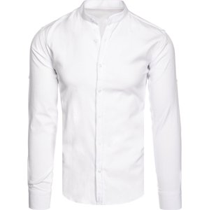 Bílá jednobarevná košile bez límečku DX2551 Velikost: L