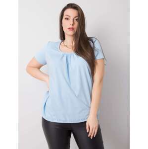 Světle modré dámské tričko s krátkým rukávem RV-TS-6320.85P-blue Velikost: 3XL