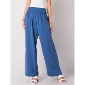 Modré dámské široké kalhoty -RO-SP-8012.91P-dark blue Velikost: S