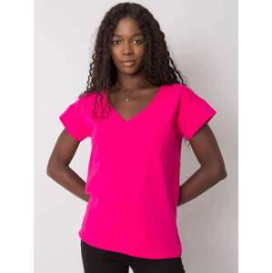 Růžové tričko s výstřihem na zádech RV-BZ-6928.36-fuchsia Velikost: M