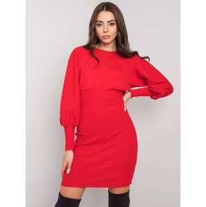 Červené žebrované mini šaty RV-SK-6079.65-red Velikost: L