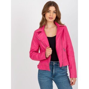 Tmavě růžová dámská koženková bunda NM-DE-KR-G88.15X-dark pink Velikost: S