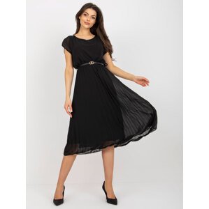 Černé plisované midi šaty DHJ-SK-8839-1.23X-black Velikost: ONE SIZE