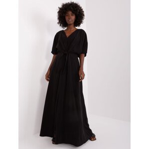 Černé maxi šaty s rozparkem CHA-SK-0608-1.68-black Velikost: L/XL