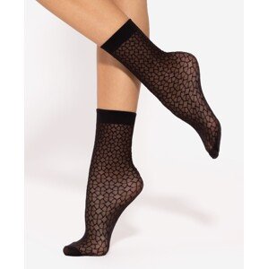 Černé vzorované silonkové ponožky Gatta Trendy wz.12 20 den Velikost: UNI, Barva: Černá